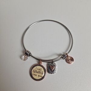 LA CN Mother Daughter Charm Bracelet I Will Always Love You Love This Life
